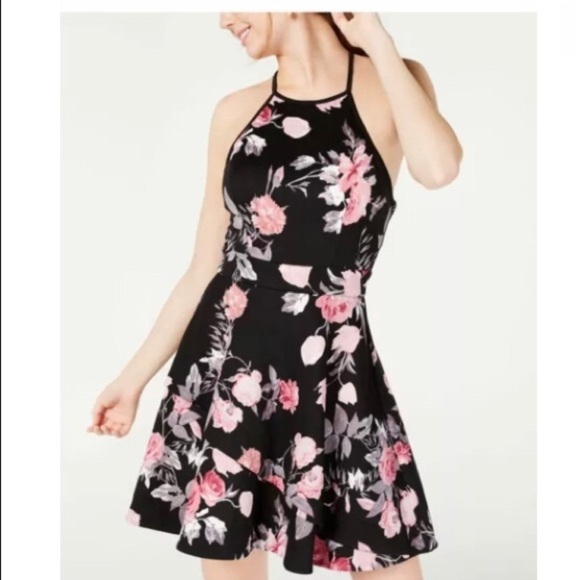 SPEECHLESS Juniors Black Spaghetti Strap Dress - Picture 1 of 9